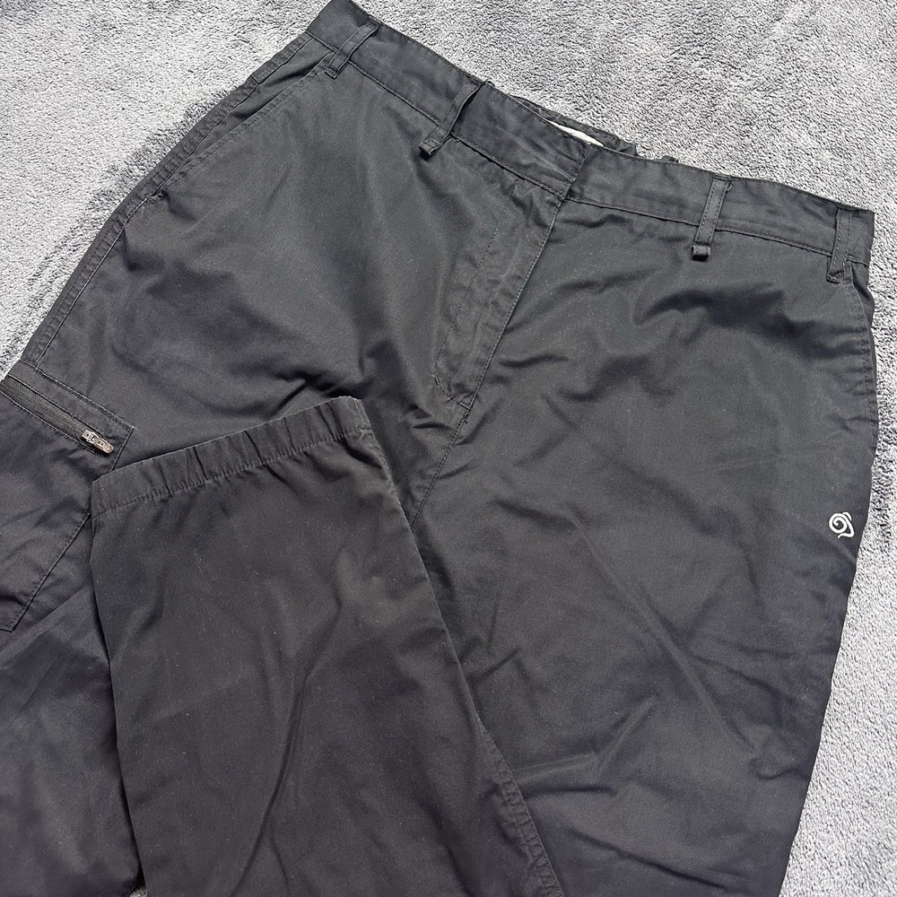 Craghoppers Kiwi Trousers Womens UK 16 Black Cargo Pants Hiking Outdoor US XL
